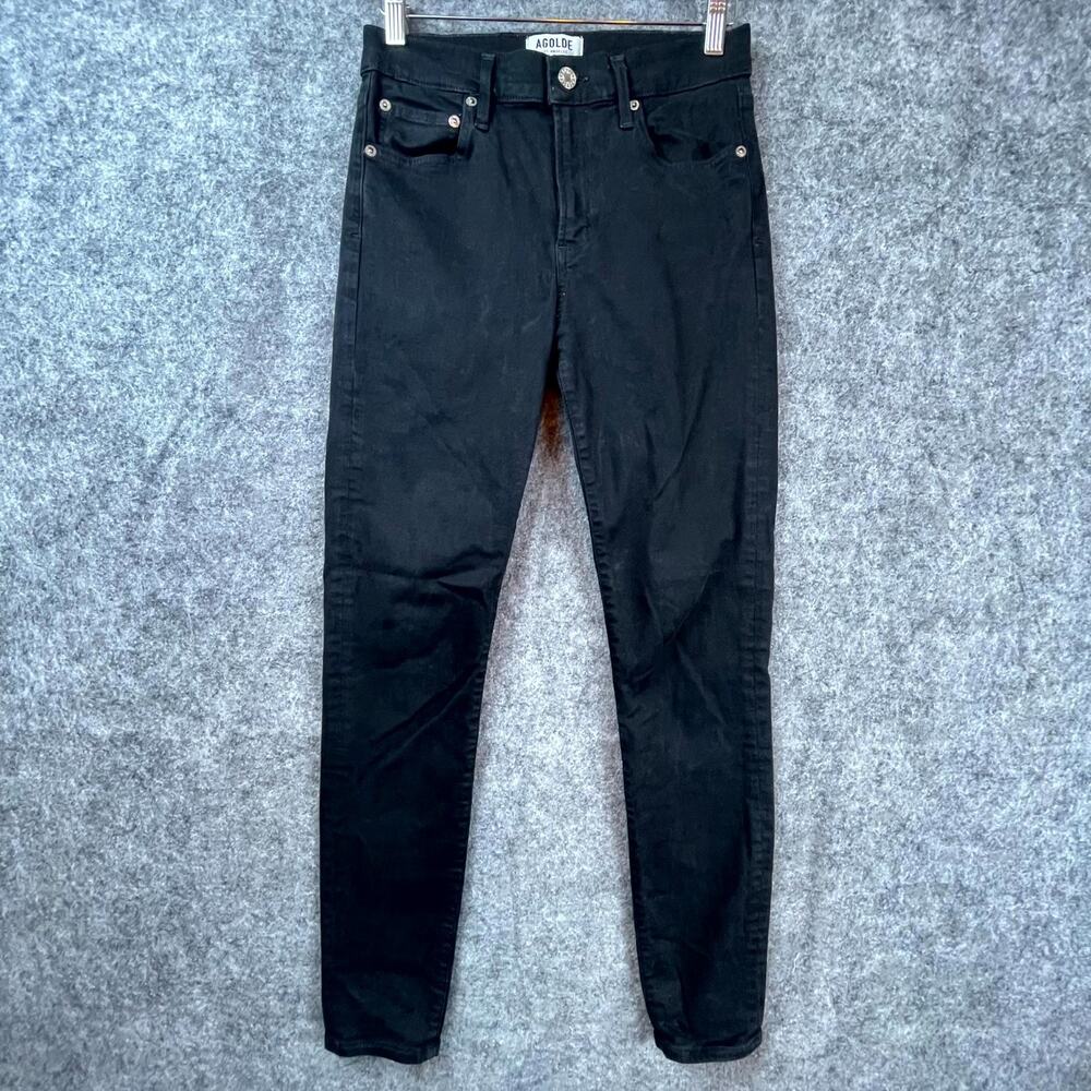 Agolde Jeans Women 27 Black Denim Skinny Cotton Stretch Mid-Rise 5-Pocket